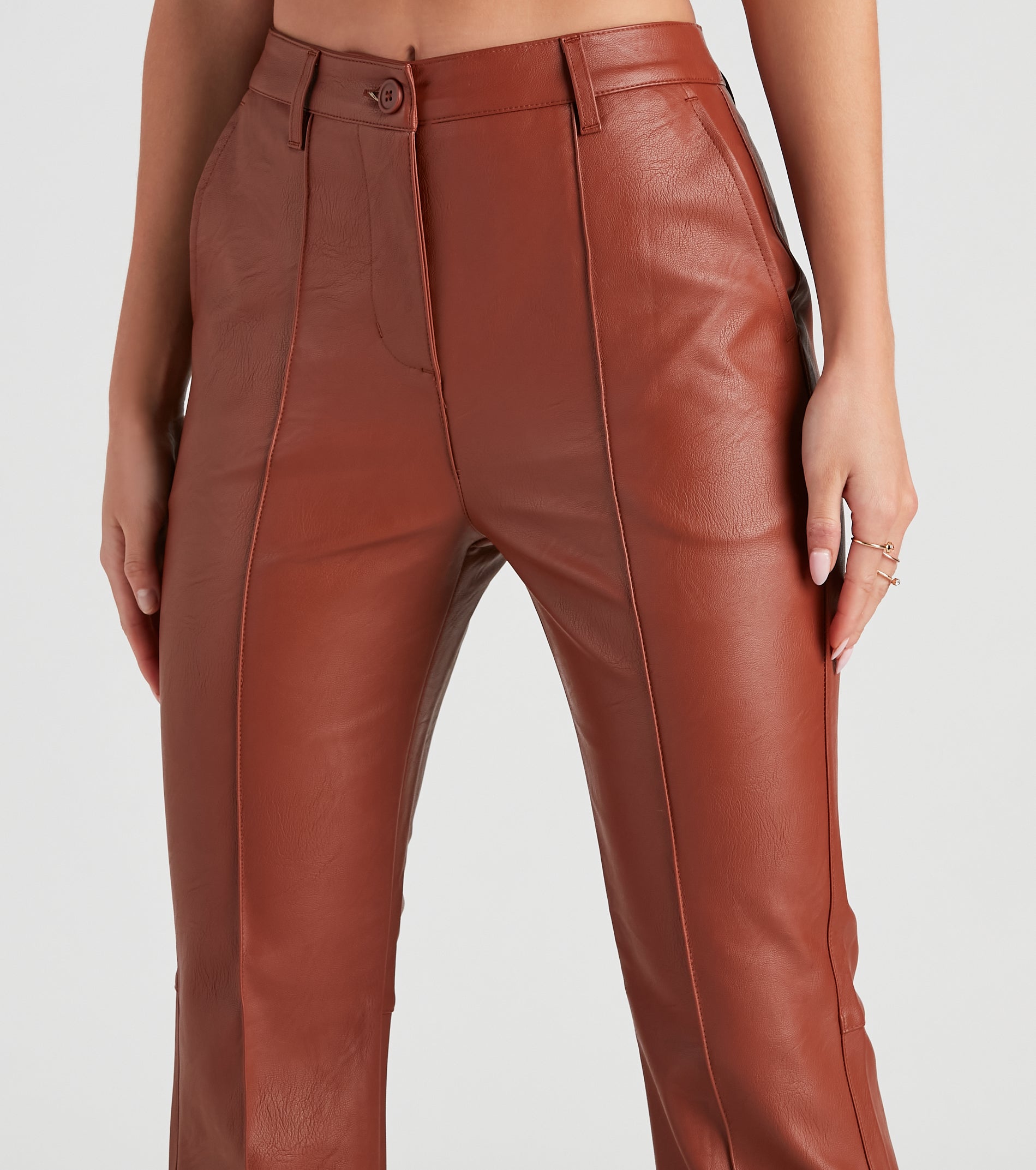 Modern Sixties Babe PU Flare Pants