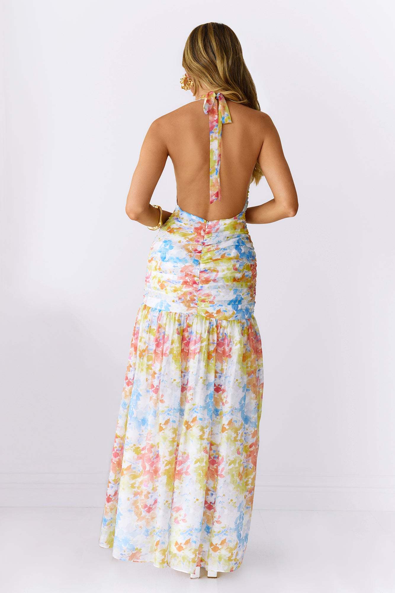 Coral Reef Beauty Halter Maxi Dress Multi