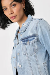 Cooler Than You Light Wash Distressed Denim Jacket