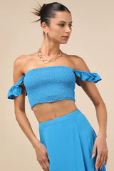 Trancoso Bright Blue Two-Piece Maxi Dress