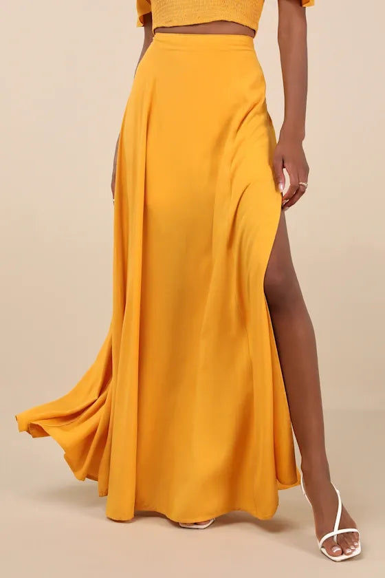 Trancoso Golden Yellow Two-Piece Maxi Dress