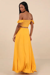 Trancoso Golden Yellow Two-Piece Maxi Dress