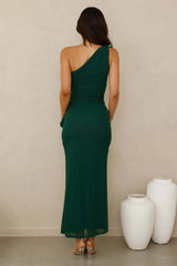 Neon Nectar One Shoulder Mesh Maxi Dress Green