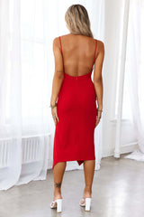 HELLO MOLLY Quiet Dancer Midi Dress Red
