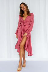 Talk Fast Midi Dress Blush